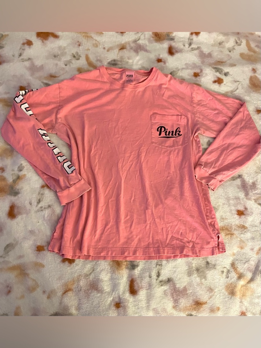 PINK Victoria's Secret Coral Crewneck Tee